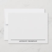 Modern Black Line Stationery Mitteilungskarte (Vorderseite)