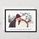 Modern Black Little Bow Photo Save This Day Save The Date (Vorderseite)