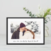 Modern Black Little Bow Photo Save This Day The Date (Stehend Vorderseite)