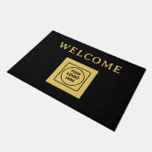 Modern Black Logo Business doormat Fußmatte (Schrägansicht)