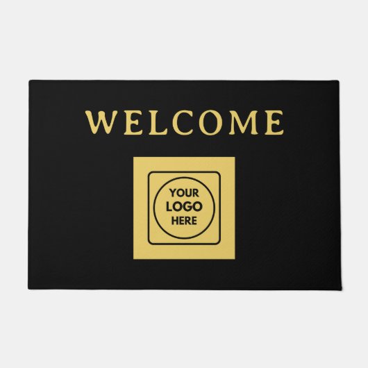 Modern Black Logo Business doormat Fußmatte (Vorderseite)