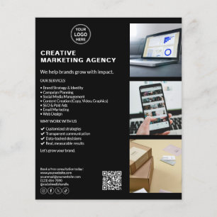 Modern Black Logo Marketing Creative Business Flyer