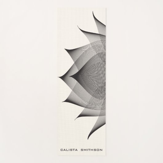 Modern Black Lotus Blume Piazza della Riforma Yogamatte (Vorderseite)