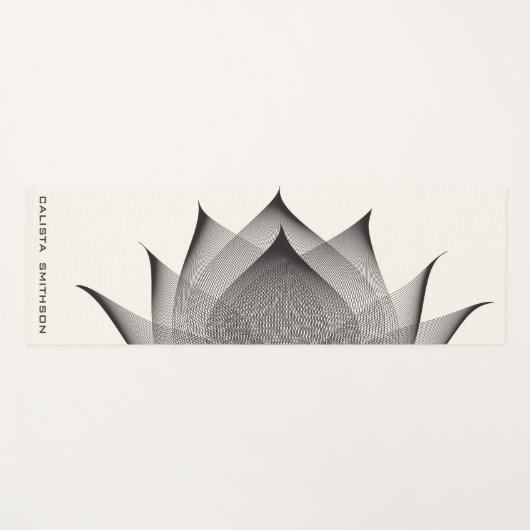 Modern Black Lotus Blume Piazza della Riforma Yogamatte (Vorderseite (Horizontal))