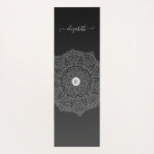 Modern Black Mandala Monogram Yoga Mat Yogamatte (Rückseite)