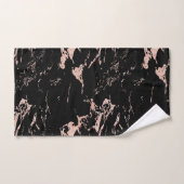 Modern Black Marble Rose Gold Foil Monogram Badhandtuch Set (Handtuch)
