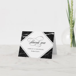 Modern Black Marble Textur Vielen Dank Dankeskarte
