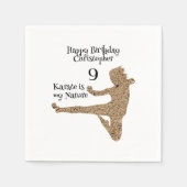 Modern Black Martial Arts Karate Kindergeburtstag Serviette (Vorderseite)