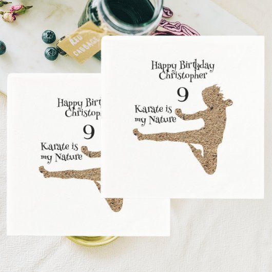 Modern Black Martial Arts Karate Kindergeburtstag Serviette