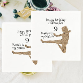 Modern Black Martial Arts Karate Kindergeburtstag Serviette