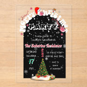 Modern Black Merry Christmas Graffiti Party  Acryleinladungen (Vorderseite)