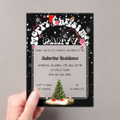 Modern Black Merry Christmas Graffiti Party  Acryleinladungen (Insitu (Handheld))