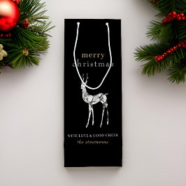 Modern Black Merry Weihnachts Kristallreder Geschenktüte Für Weinflaschen