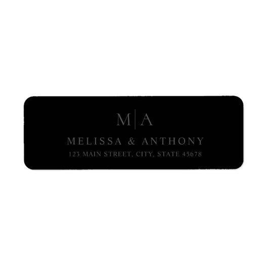 Modern Black Minimal Wedding Return Address (Vorne)