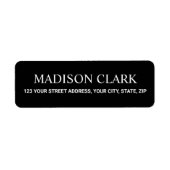 Modern black minimalist elegant return address  (Vorne)