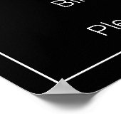 Modern Black Minimalistisch Birthday Welcome Sign Poster (Ecke)