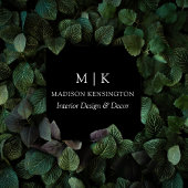 Modern Black Minimalistisch Monogram oder Add Logo Quadratische Visitenkarte