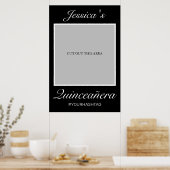 Modern Black Minimalistisch Quinceñera Foto Prop Poster (Küche)