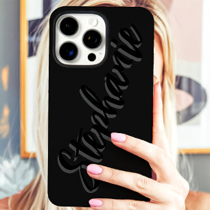 Modern Black Minimalistisch Script Name iPhone 16 Pro Max Hülle