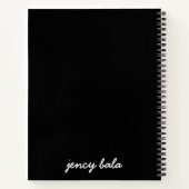 Modern Black Monogram Name Design Notizblock (Rückseite)