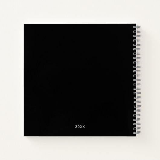 Modern Black Monogram Script Artist Sketchbook Notizblock (Rückseite)