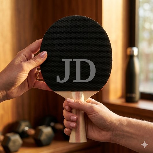 Modern Black Monogram Tischtennis Schläger