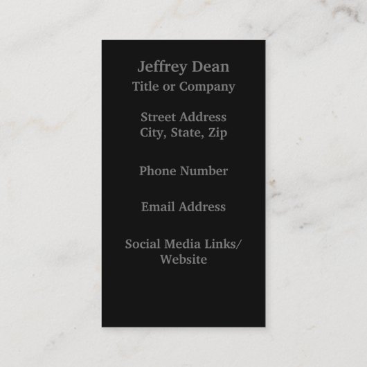 Modern Black Monogram Visitenkarte (Rückseite)