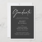 Modern Black Multi Photo Graduation Announcement (Rückseite)