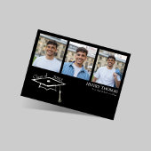 Modern Black Multi Photo Graduation Announcement Einladung