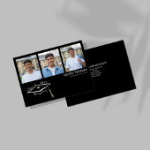 Modern Black Multi Photo Graduation Announcement Einladung