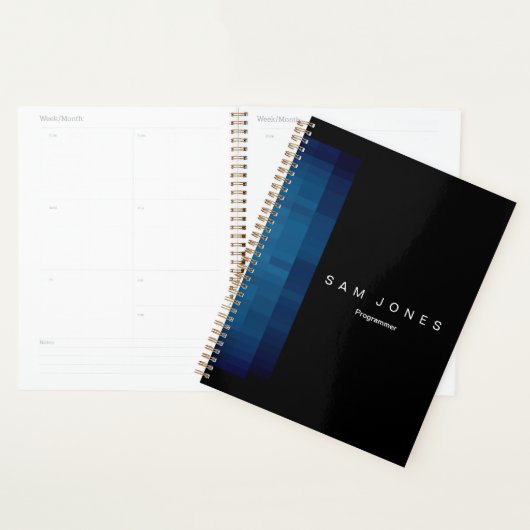 Modern Black N Blue Pixel Planer (Anzeige)