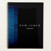 Modern Black N Blue Pixel Planer (Vorderseite)