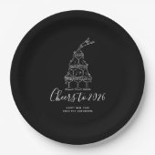 Modern Black New Years Eve Party Paper Plate Pappteller (Vorderseite)