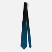 Modern Black Ocean Blue Ombre Krawatte (Vorderseite)