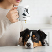 Modern Black on White Coffee Australian Shepherd Verwandlungstasse