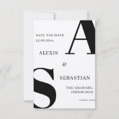 Modern Black on White Monochrome Save The Date (Vorderseite)
