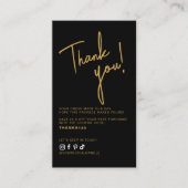 Modern black order thank you QR code Visitenkarte (Vorderseite)