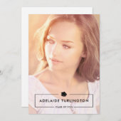 Modern Black Overlay Full Foto Abschluss Einladung (Vorne/Hinten)