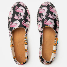 Modern Black Paisley Pink Flamingo