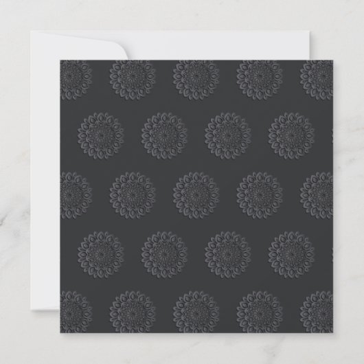 Modern Black Paper cut Mandala Peekaboo Wedding Einladung (Rückseite)