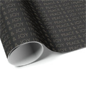Modern Black Peace & Joy Christmas Wrapping Paper Geschenkpapier (Rolleneckpunkt)