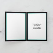 Modern Black Personalisiert Happy Birthday Nephew Karte (Innenseite)