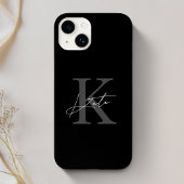 Modern Black Personalisiert Monogram Name Case-Mate iPhone Hülle