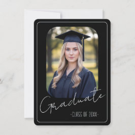 Modern Black Photo Graduation Party Invitation Einladung