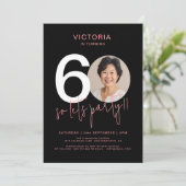Modern Black Pink 60. Geburtstag Einladung (Stehend Vorderseite)