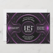 Modern Black Pink 85. Geburtstagsparty Einladung (Vorderseite)