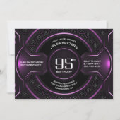 Modern Black Pink 95. Geburtstagsparty Einladung (Vorderseite)
