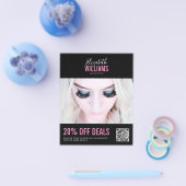 Modern Black Pink Beauty Salon Promo Deals QR Code Flyer (Einzeln)