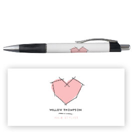 Modern Black Pink Bobby Buttone Hair Stylist Brand Kugelschreiber