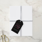 Modern Black Pink Calligraphy 40. Geburtstag Geschenkanhänger (Mit Garn)